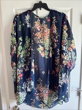 Emory Park Navy Floral Open-Front Kimono